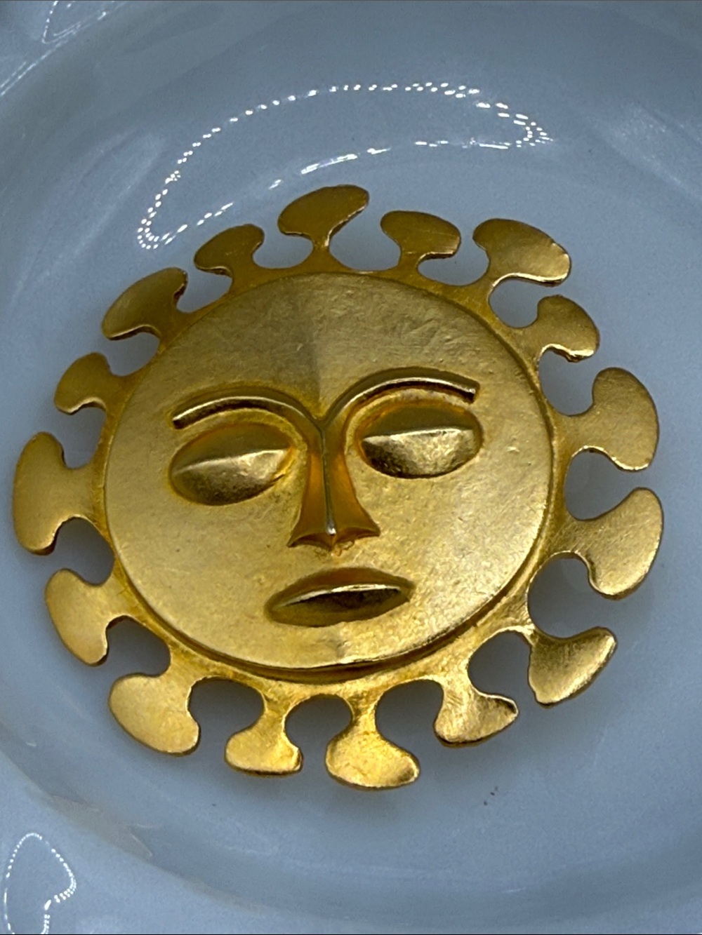 Vintage unsigned Maxine Denker huge celestial sun brooch pin pendant Nordstrom